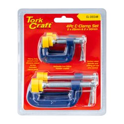 TORK CRAFT Clamp C - Type 4pcs Set Kit 2 X 25 & 50mm
